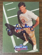 JIM LACHEY AUTOGRAPHED 1991 PRO LINE FOOTBALL CARD # 55 WASHINGTON REDSKINS