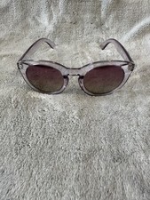 Women's Oversized Square Sunglasses Clear Plastic Frame Gray Tinted Lenses