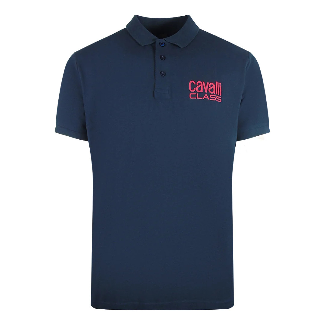 Cavalli Class Bold Logo Navy Blue Polo Shirt 19290₽