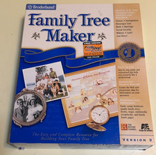 Broderbund Family Tree Maker Version 9 With Bonus Print Shop - 5 CDs