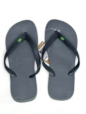 Havaianas Brazil Logo Flip-Flop Sandals Gray Euro 41/42 Womens 9/10