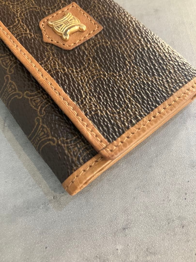 CELINE macadam pattern triomphe logo key case - image 9