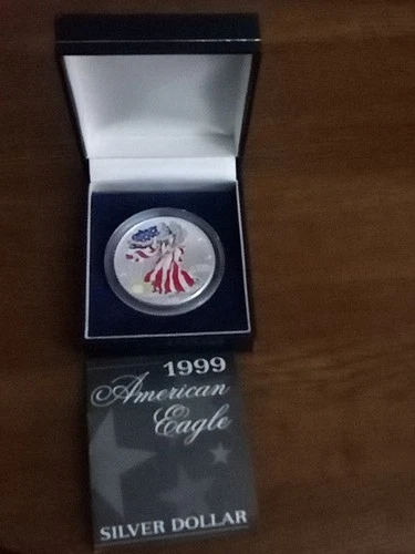 1999 1 oz Hand Painted Silver American Eagle (Brilliant Uncirculated)