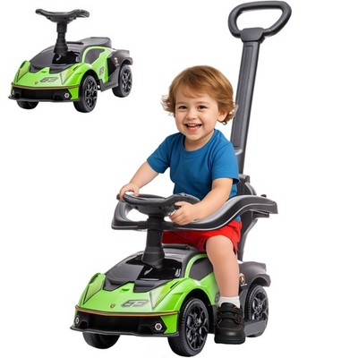 AIYAPLAY Lamborghini 2 in 1 Baby Ride on Push Car Kleinkind Schiebewagen, grün