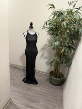 Black Knit Sheer Sleeveless Halter Maxi Dress Long Pullover Solid Women