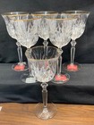 6 GORHAM CRYSTAL ROSEWOOD GOLD WATER GOBLETS 8 1/4" TALL NEW WITH TAGS — photo 1