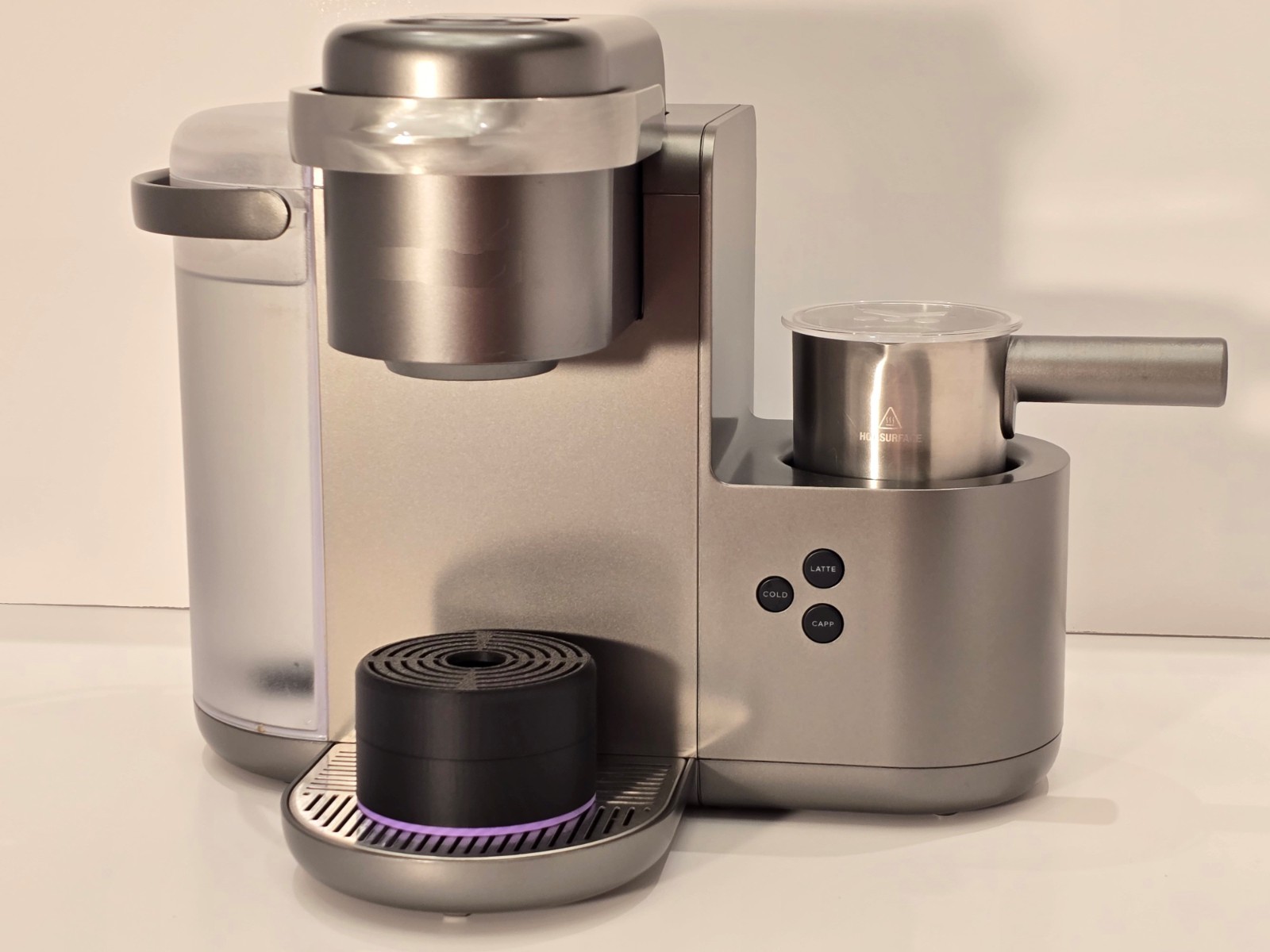 Anti-Splash Adjustable Cup Stand Accessory for Keurig Coffee Makers Black/Lilac