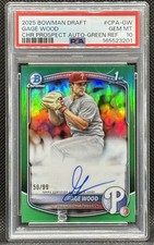 Gage Wood Bowman 2025 Green Refractor /99 Auto