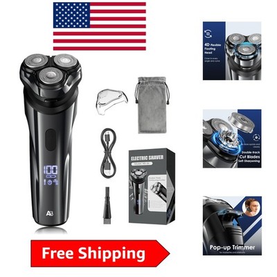 Electric Rechargeable Shaver for Men - 4D Floating Head & Wet/Dry Function