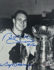 Bobby Hull Signed Autographed 8x10 Photo COA 61 Cup Champs