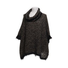 Apart, Cape, Größe: ONE SIZE, Schwarz/Beige/Mehrfarbig, Wolle, Grobstrick #Eon