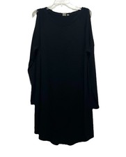 Gap Women’s Size L Black Knit Open Cold Shoulder Dress Soft Casual Sheath