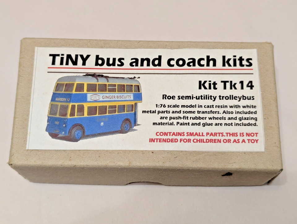 Tiny Associates 1/76 - TK14 Roe Semi-Utility Trolleybus Resin Bus - Complete