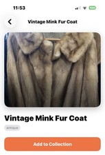 Beautiful Vintage Mink Fur Coat Circuit 1950S Excellent