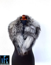 Silver Fox Fur Collar, Real Fox Fur Collar, Handmade Collar, Luxury Collar