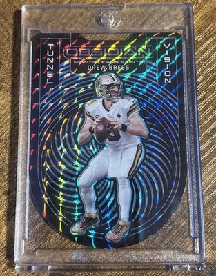 Drew Brees 1/1 OBSIDIAN TUNNEL VISION ELECTRIC ETCH BLUE DIE CUT #TV-28 2021