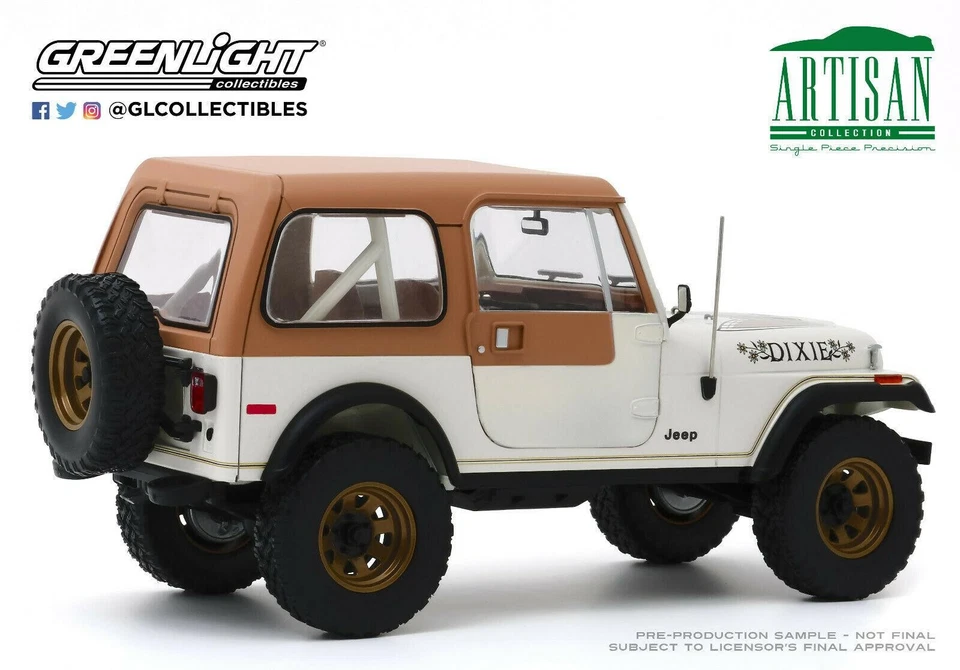 Dixie's 1979 Jeep CJ7 Dukes of Hazzard 1:18 Scale Greenlight 19065 New - Image 3 of 4