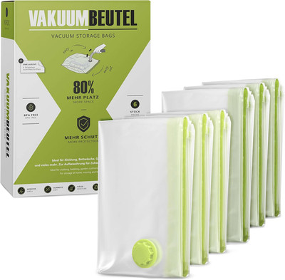 NORDIC  Vakuumbeutel Für Kleidung - 6 Stück (3L + 3XL)   BPA Frei - Vakuumbeutel