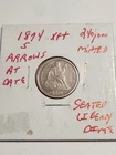 1874 S  XF+ Seated Liberty Dime Only 240,000 Minted Rare SCARCE THIS NICE
