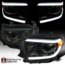Smoke Fit 2014-2021 Toyota Tundra Pickup LED Bar Projector Headlights Head Lamps