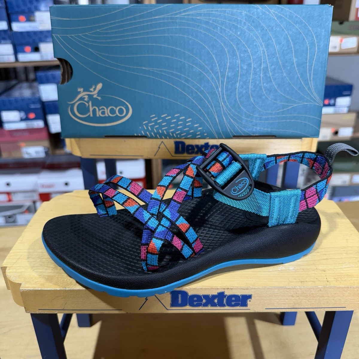 New Chaco Unisex Kids Boys Girls ZX1 Ecotread Sport Sandals Break Teal Size US 3 View 3