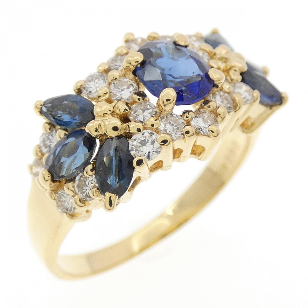 Authentic K18YG Sapphire Ring 1.01CT #260-008-148-9817