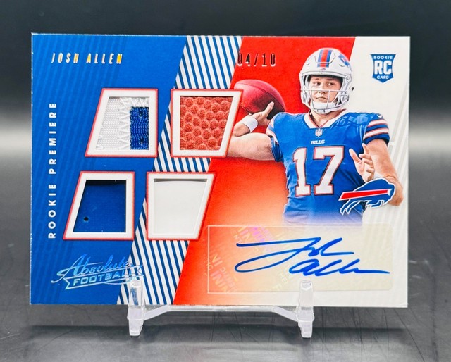 2018 Panini Absolute Josh Allen Rookie Premier Quad Patch Auto RPA #04/10 Bills