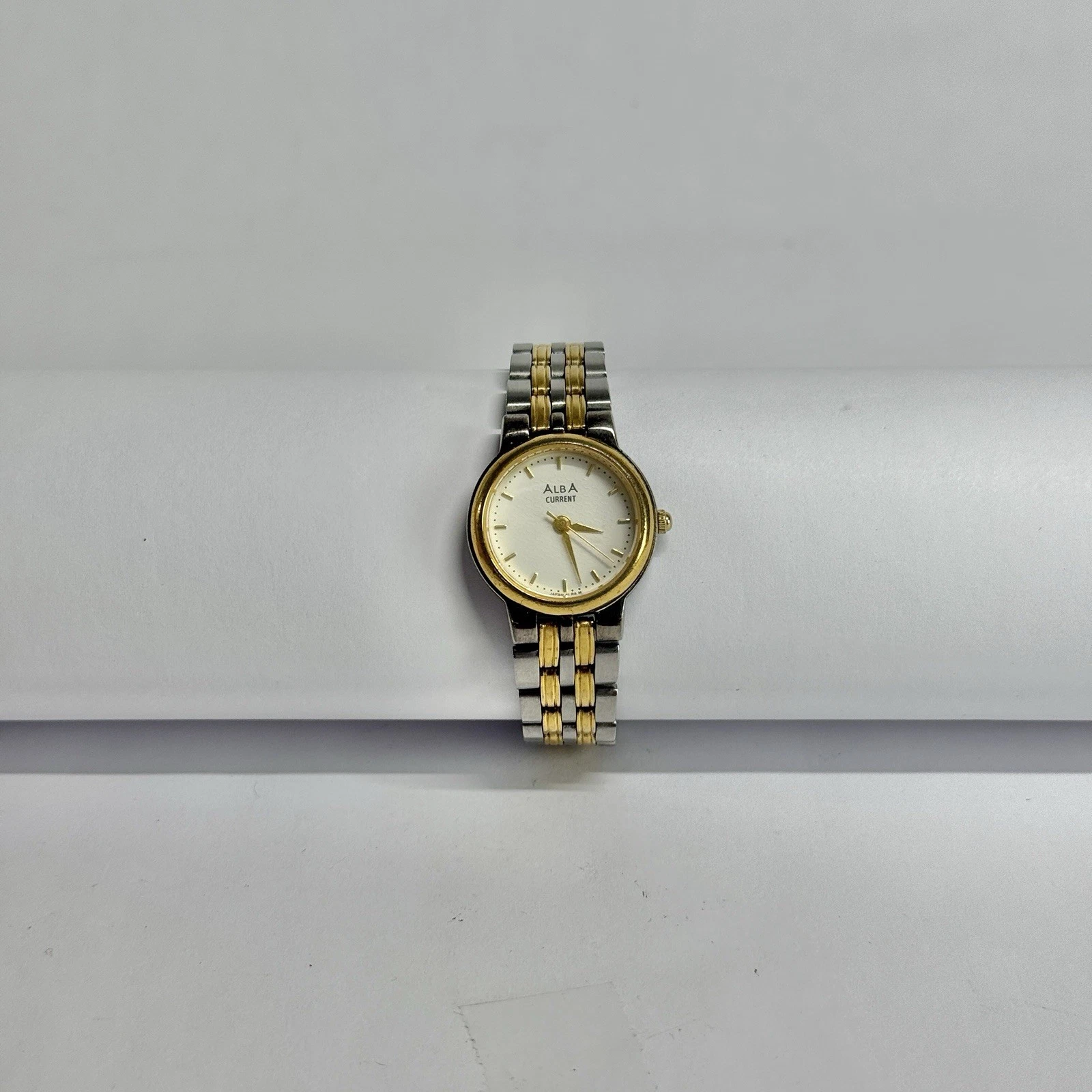 SEIKO Alba V501-X079 Current Quartz Two Tone Women Vintage Watch W592 *WORKING