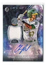 2016 Bowman Inception Chad Pinder JERSEY RELIC AUTO AUTOGRAPH RC OAKLAND A's