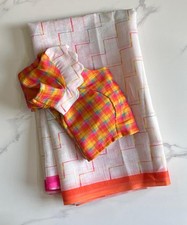 Premium linen saree with elegant print on all over the saree