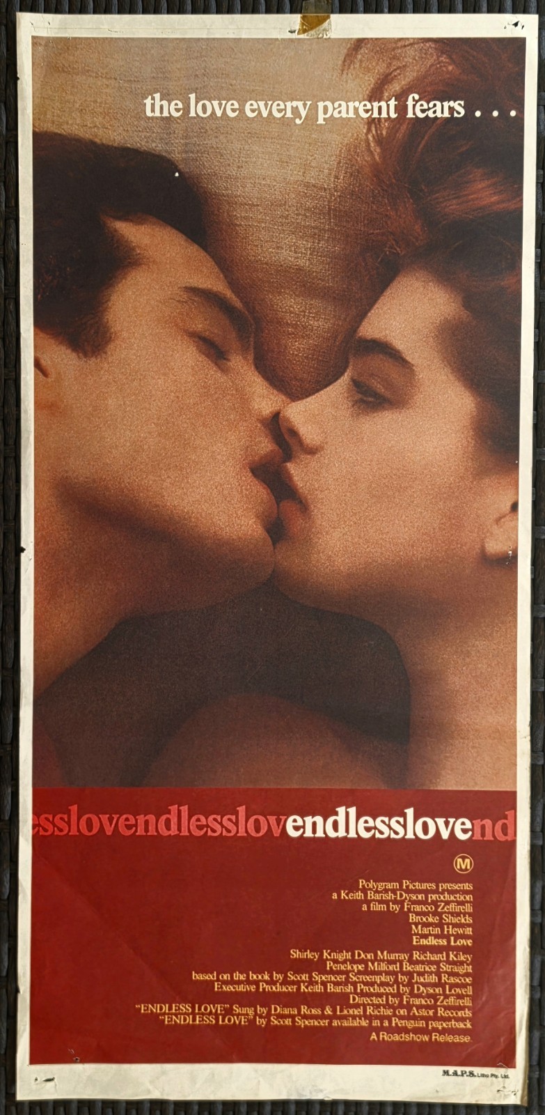 Endless Love 1981 Original Australian Daybill Brooke Shields Romance Drama G image 2