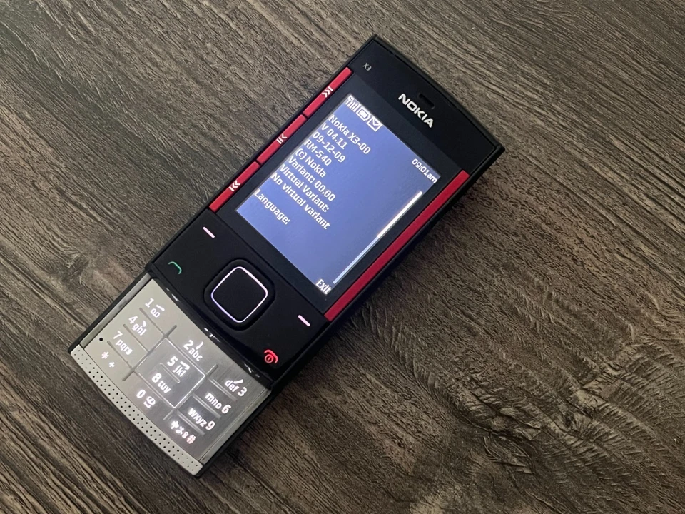 Nokia X3 - 46 MB - Red on Black (Unlocked) GSM Vintage Xpresmusic Retro Mobile - Image 2 of 4