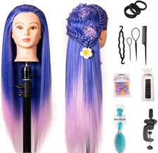 Testa per Parrucchieri,26Inch Testina Parrucchiere Capelli 100% Sintetica, Profe