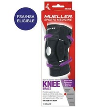 Mueller Adjustable Hinged Knee Brace, Black, One Size Fits Most FREE SHIPPING 