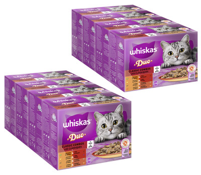96x85g Whiskas Katzenfutter Nassfutter Multipack DUO Classic Combos in Gelee