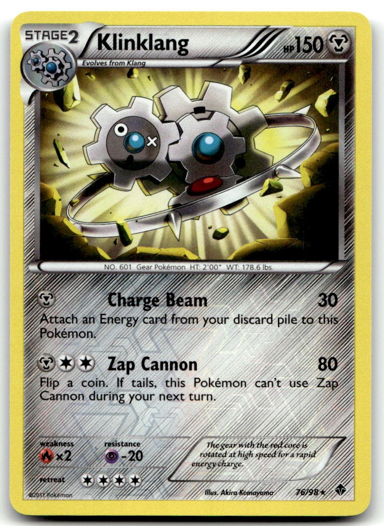 EXC-NM Reverse Holo Klinklang #76/98 (Emerging Powers)