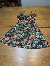Urban Outfitters Black Floral Printed Satin Effect Mini Dress