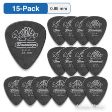 15-PACK Dunlop Tortex Guitar Picks Pitch Black Standard 0.88mm 488-088