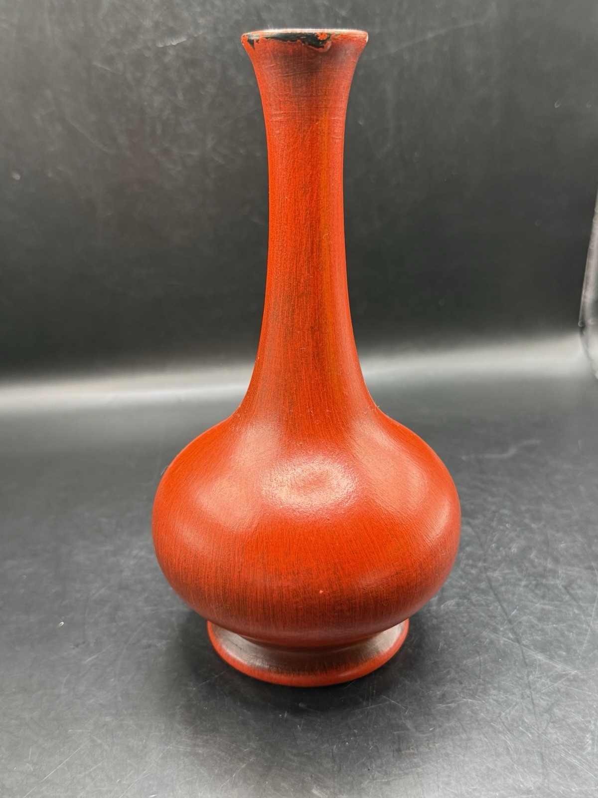 Vintage Royal Haeger Pottery 7” Bud Vase Orange/Red Accent Glaze “SEE PICS”