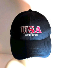USA EST. 1776 PATRIOTIC AMERICA NAVY BLUE BASEBALL HAT CAP ONE SIZE