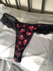  Black Longline Bra (36/38 - c/d) with Floral Roses and Matching Thong, XL — photo 9