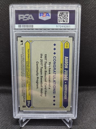 2017 Topps Silver Pack #87-AJ 1987 Chrome Promo Aaron Judge PSA 10 GEM MINT - Picture 2 of 2