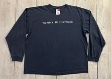 Vintage 90s Tommy Hilfiger Spell Out Long Sleeve T-Shirt Size XL