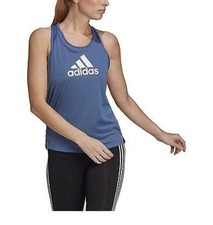Women's Adidas Aeroready Athletic Racerback Tank Top Blue Medium