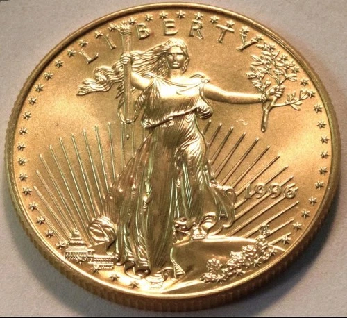 Low Mintage 1996 $25 American Gold Eagle 1/2 oz BU Key Date