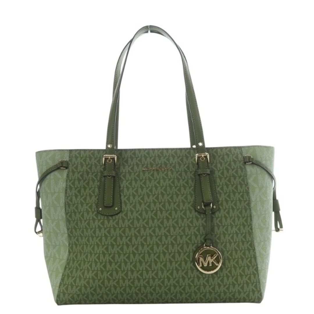 Borsa Michael Kors 24AW VOYAGER Top Zip Tote Bag media spalla verde YO20 usata 796dd