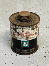 Vintage General Motors Gasket Sealing Compound Black White Red Can Gas Oil Can