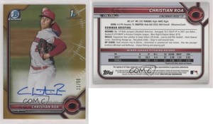 2022 Bowman Chrome Prospect Auto Gold Refractor /50 Christian Roa #CPA-CRA Auto