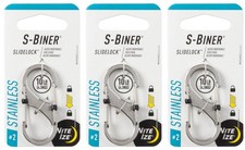 Nite Ize S-Biner SlideLock Stainless Steel Carabiner 2 - Stainless 3-Pack 