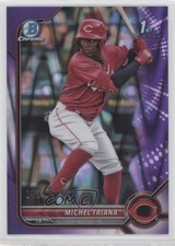 2022 Bowman Chrome Prospects Purple RayWave Refractor 142/250 Michel Triana 0l0m
